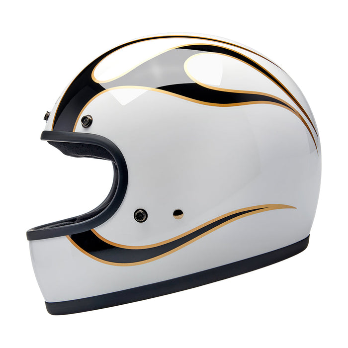 BILTWELL Gringo Helmet ECE 22.06 - Gloss White Flames