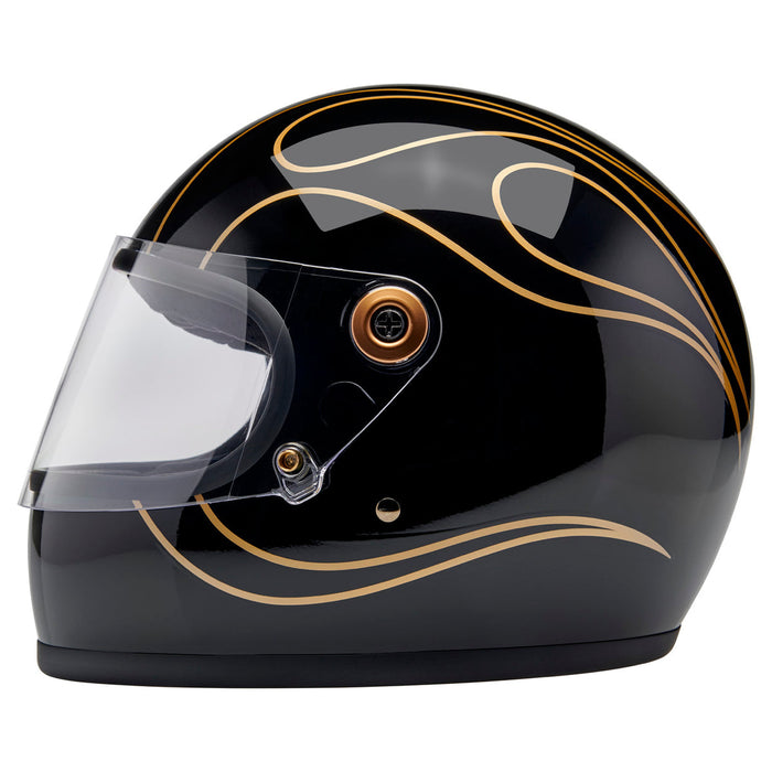 BILTWELL Gringo S Helmet ECE 22.06 - Gloss Black Flames