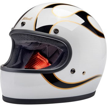 BILTWELL Gringo Helmet ECE 22.06 - Gloss White Flames
