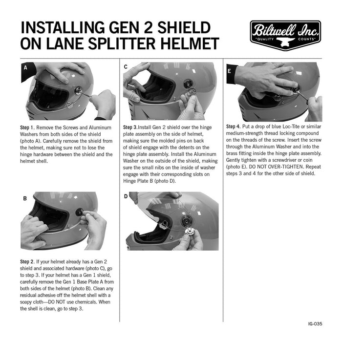 Biltwell Helmet Shield GEN2 Baseplate Kit