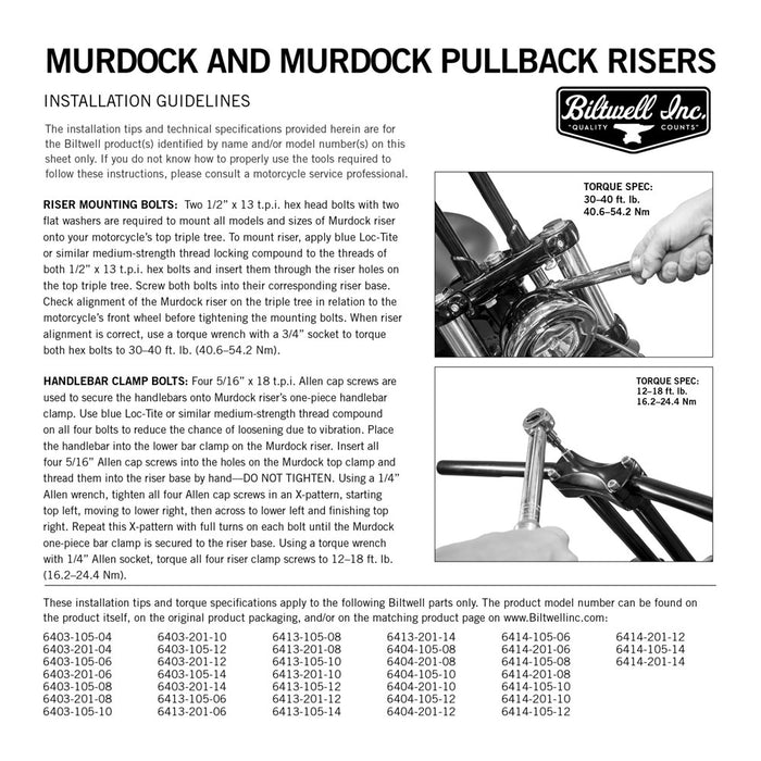 Biltwell Murdock Risers 6"