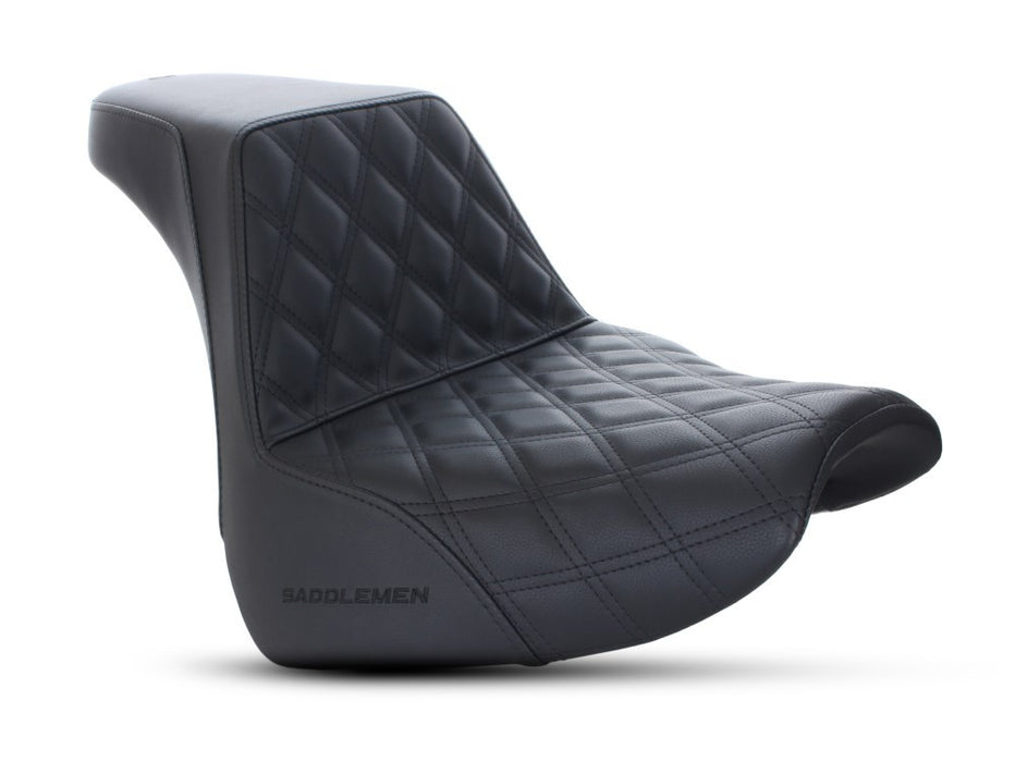 Breakout - Saddlemen Step-Up Front LS Dual Seat with Black Double Diamond Lattice Stitch. Fits Breakout 2018up.