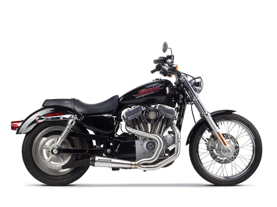 TBR Comp-S 2-into-1 Exhaust – Stainless Steel with Carbon Fiber End Cap. Fits Sportster 2004-2013.