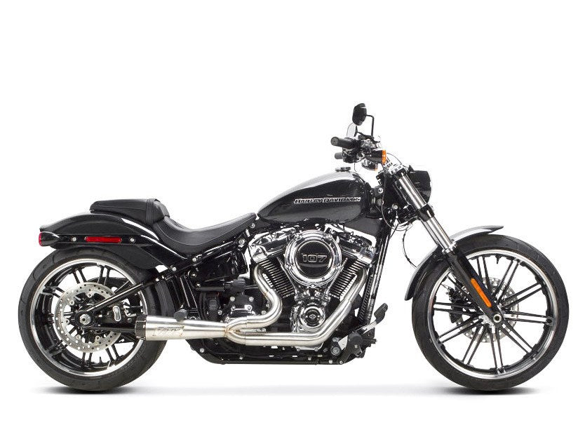 TBR Comp-S 2-Into-1 Exhaust – Stainless Steel With Carbon Fiber End Cap. Fits Softail Breakout & Fat Boy 2018up & FXDR 2019up