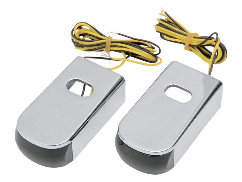 Strut Light Kit with Red Run/Brake & Amber Turn Signal - Chrome. Fits Sportster 2004-2021.