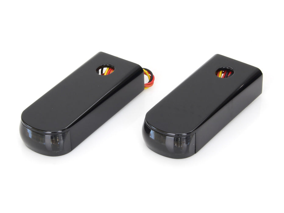 Strut Light Kit with Red Run/Brake & Amber Turn Signal - Black. Fits Softail 1984-2017.