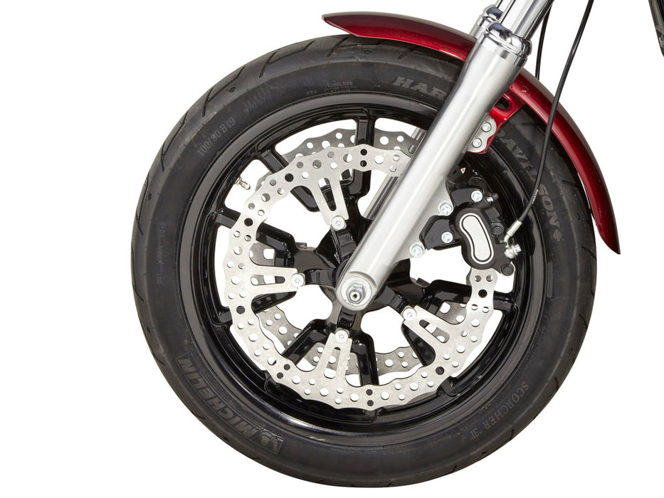 15in. Right Hand Front Jagged Big Brake Disc Rotor. Fits Dyna 2006-2017 with OEM Cast Wheel.