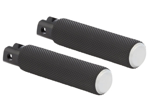 Knurled Fusion Footpegs - Chrome. Fits Softail 2018up Front Rider
