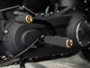 Knurled Fusion Footpegs - Brass. Fits Softail 2018up Front Rider