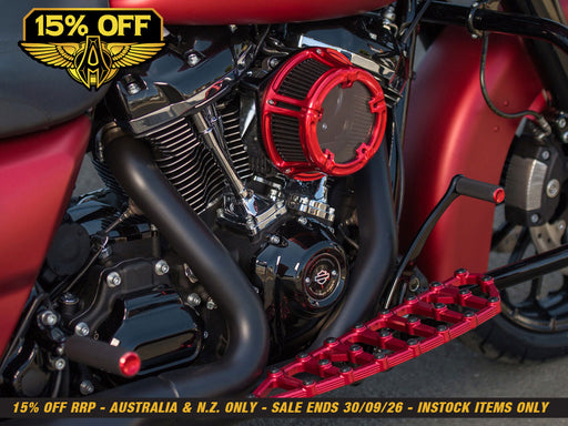 Knurled Fusion Shiftpeg - Red. Fits H-D.