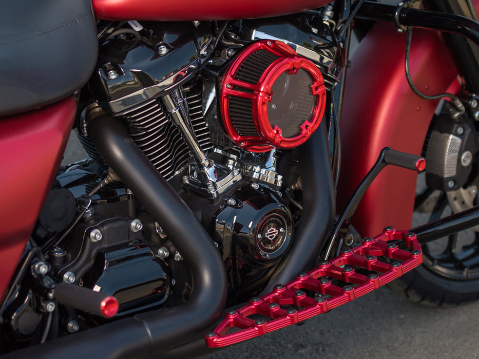 Knurled Fusion Shiftpeg - Red. Fits H-D.