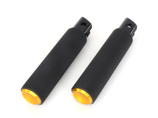 Knurled Fusion Footpegs - Gold. Fits Softail 2018up Front Rider