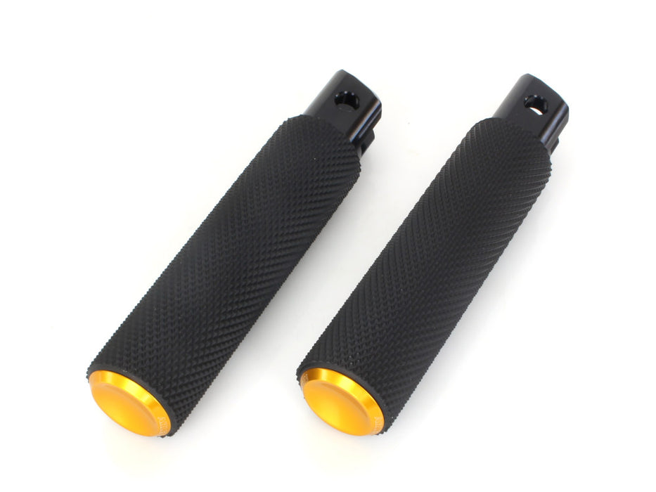 Knurled Fusion Footpegs - Gold. Fits Softail 2018up Front Rider