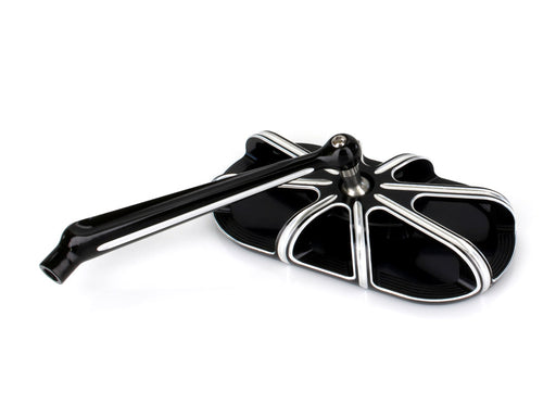 10-Gauge Caged Series Mirror - Black. Fits Left.