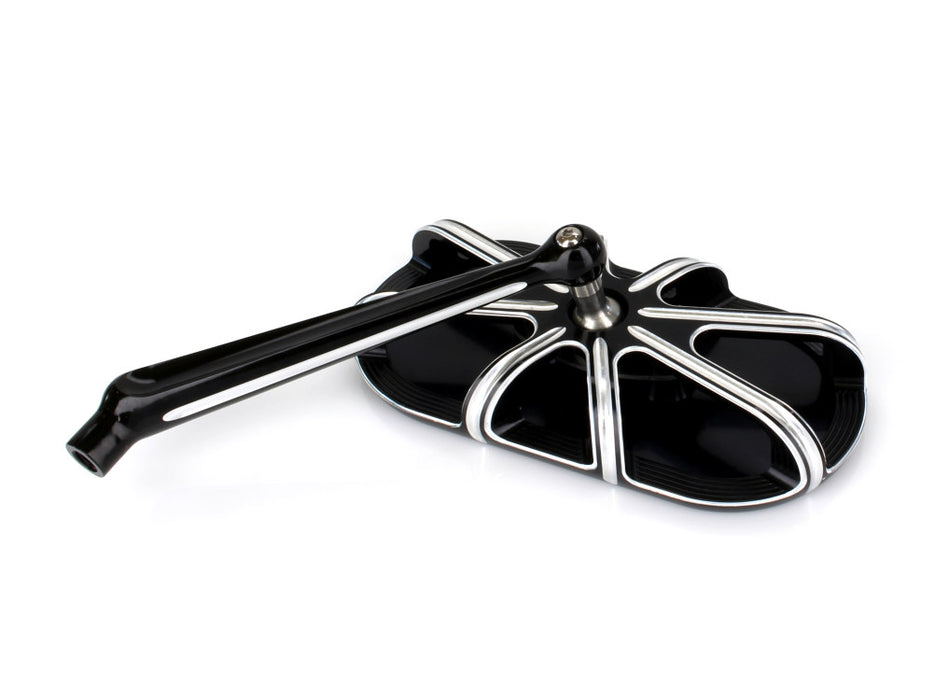 10-Gauge Caged Series Mirror - Black. Fits Left.