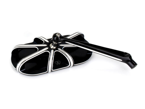 10-Gauge Caged Series Mirror - Black. Fits Right.