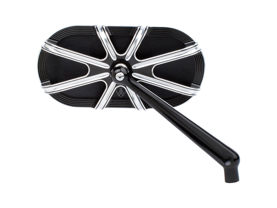 10-Gauge Caged Series Mirror - Black. Fits Right.