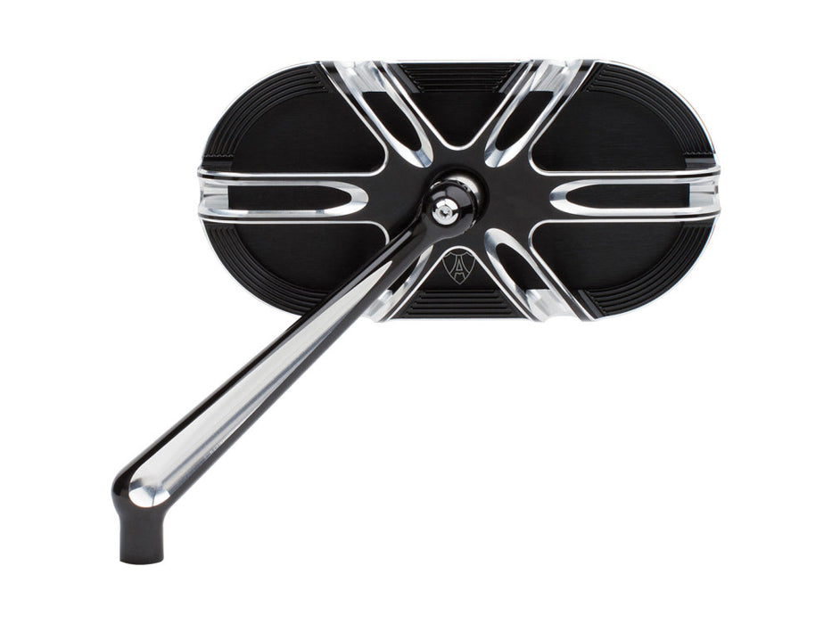 Deep Cut Caged Series Mirror - Black. Fits Left.