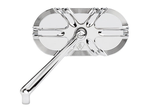 Deep Cut Caged Series Mirror - Chrome. Fits Left.