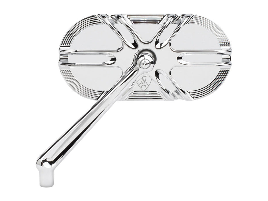 Deep Cut Caged Series Mirror - Chrome. Fits Left.