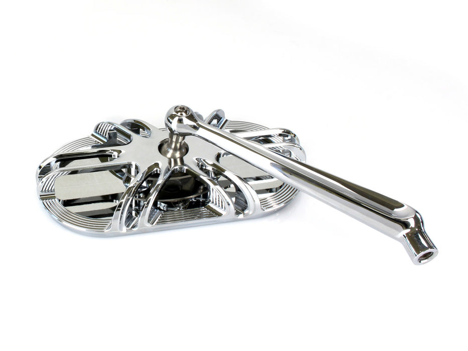 Deep Cut Caged Series Mirror - Chrome. Fits Right.