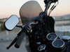 Forged Oval Mirror - Black. Fits Left.