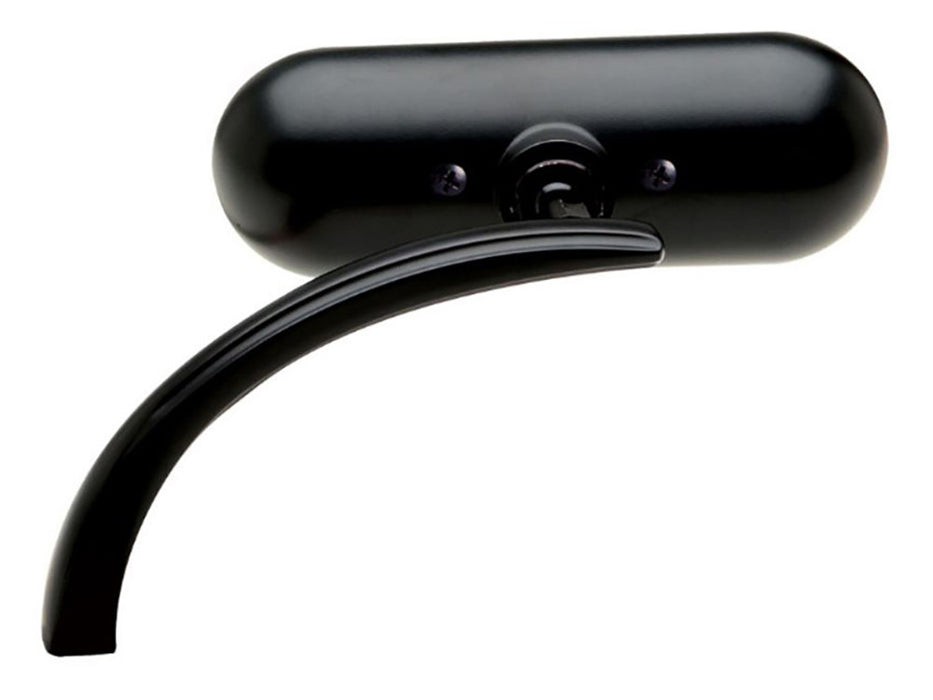 Mini Oval Mirror - Black. Fits Left.