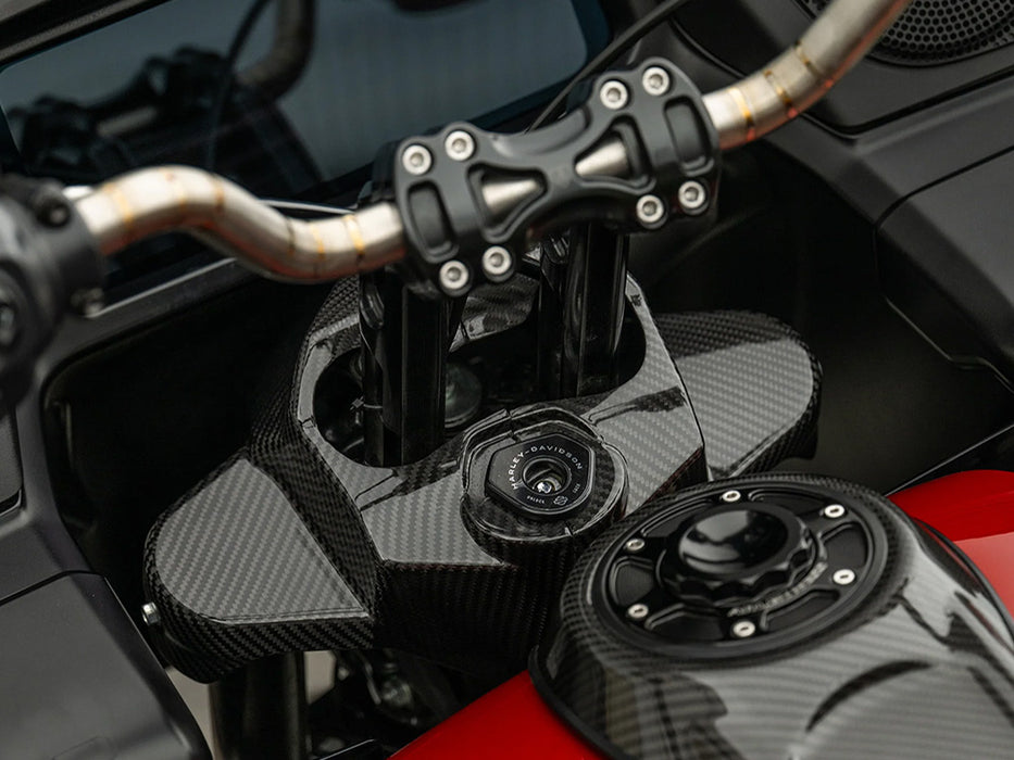 Carbon Fork Cover - Gloss Finish. Fits Road Glide 2024up