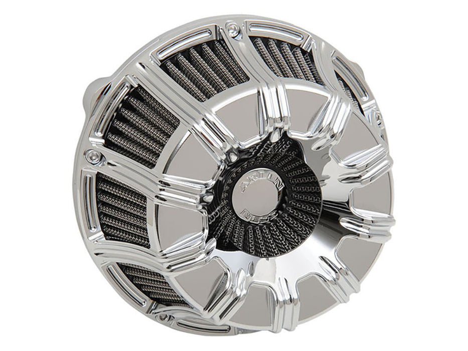 10-Gauge Air Cleaner Kit - Chrome. Fits Softail 2000-2015, Dyna 1999-2017, Touring 1999-2007 with CV Carb or Cable Operated Delphi EFI