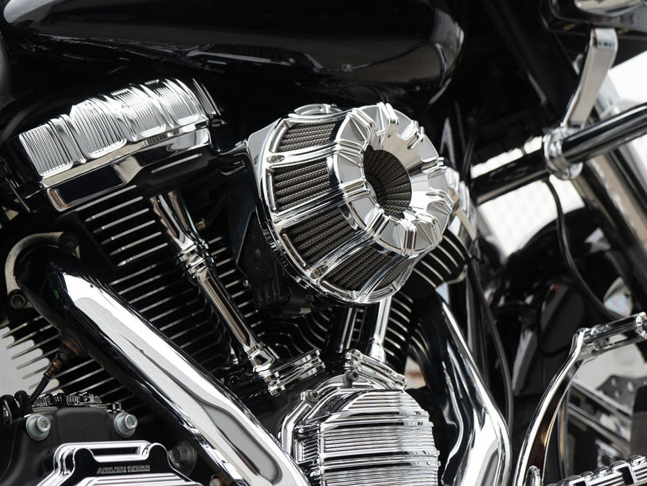 10-Gauge Air Cleaner Kit - Chrome. Fits Touring 2017-2024 & Softail 2018-2024