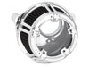 Method Air Cleaner Kit Chrome. Fits Softail 2000-2015, Dyna 1999-2017, Touring 1999-2007 with CV Carb or Cable Operated Delphi EFI