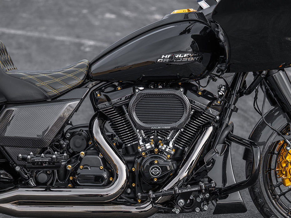 Carbon Side Covers - Gloss Finish. Fits CVO Touring 2023up, Street Glide & Road Glide 2024up, Touring 2025up
