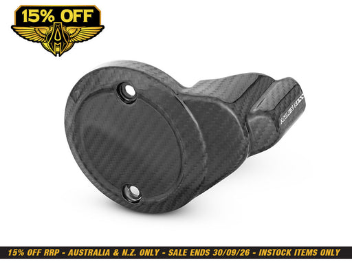 Carbon Cam Cover - Gloss. Fits CVO Touring 2023up, Street Glide & Road Glide 2024up, Touring 2025up & Softail 2025up