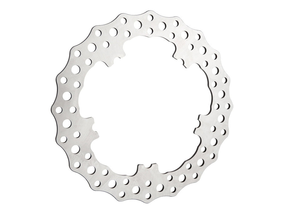 11.8in. Front Jagged Disc Rotor - Stainless Steel. Fits V-Rod & Dyna 2006-2017 Models with OEM Cast Wheel.