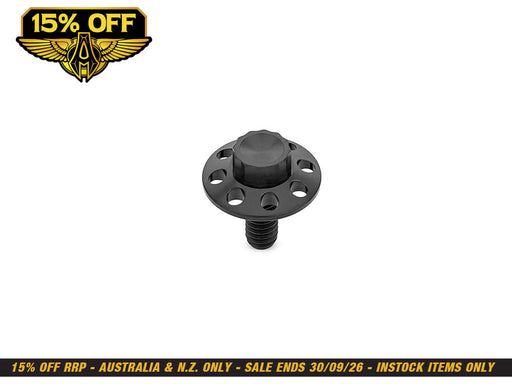 Titanium 12-Point 1/4in.-20 Seat Mount Screw - Black. Fits H-D 1996up
