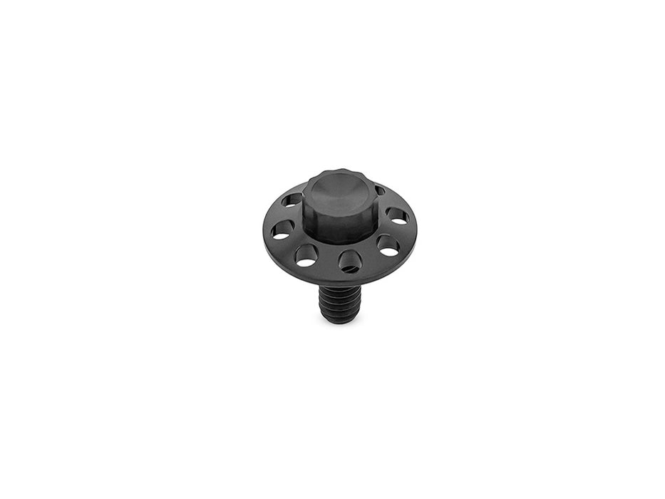 Titanium 12-Point 1/4in.-20 Seat Mount Screw - Black. Fits H-D 1996up
