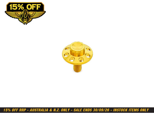 Titanium 12-Point 1/4in.-20 Seat Mount Screw - Gold. Fits H-D 1996up