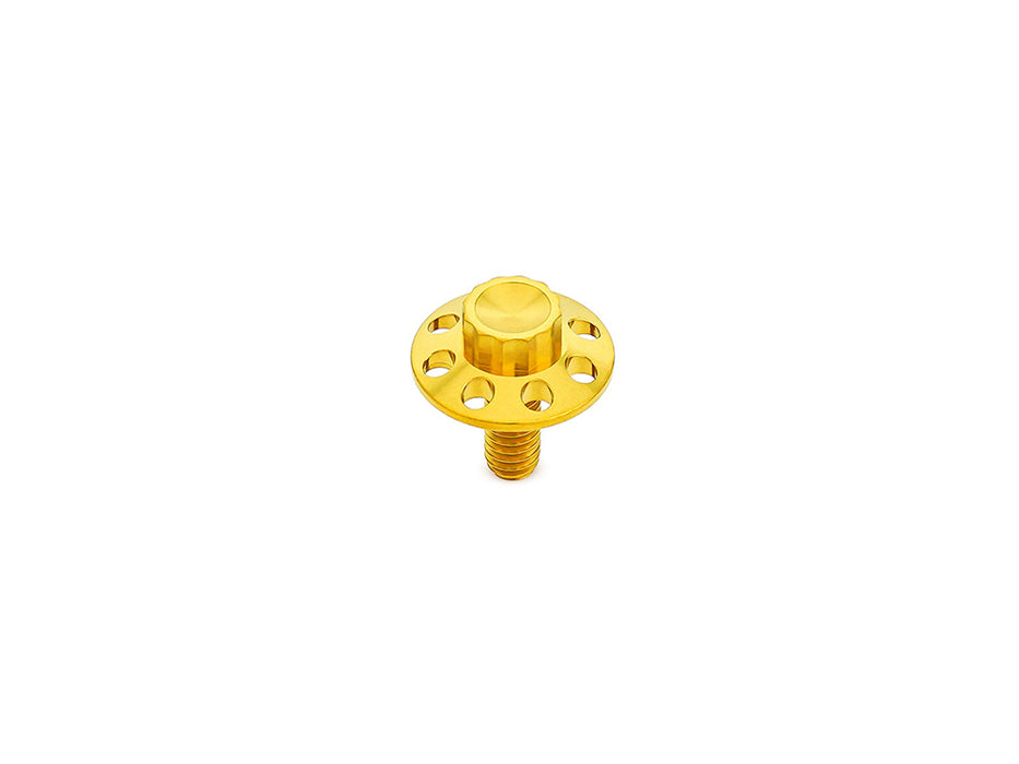 Titanium 12-Point 1/4in.-20 Seat Mount Screw - Gold. Fits H-D 1996up