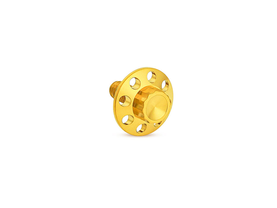 Titanium 12-Point 1/4in.-20 Seat Mount Screw - Gold. Fits H-D 1996up