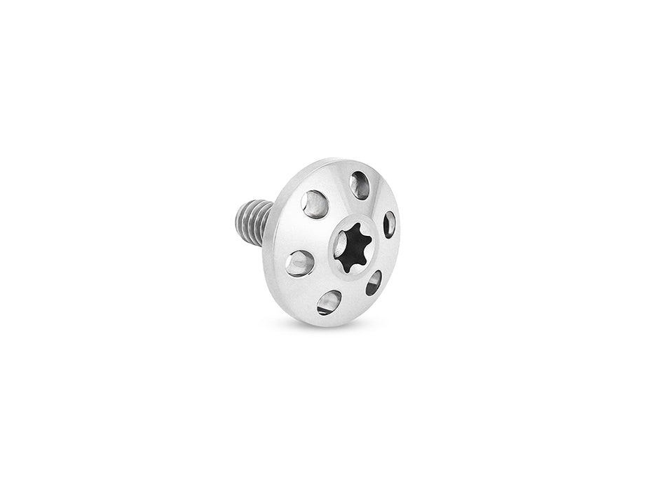 Titanium Holeshot 1/4in.-20 Seat Mount Screw - Polished. Fits H-D 1996up