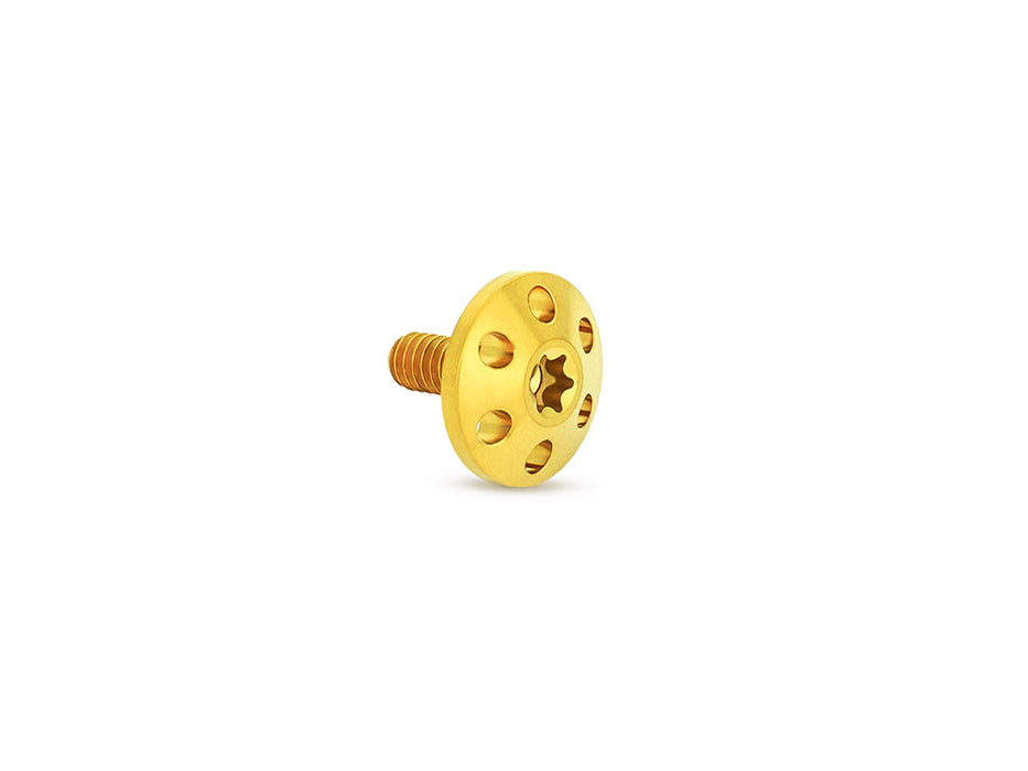 Titanium Holeshot 1/4in.-20 Seat Mount Screw - Gold. Fits H-D 1996up