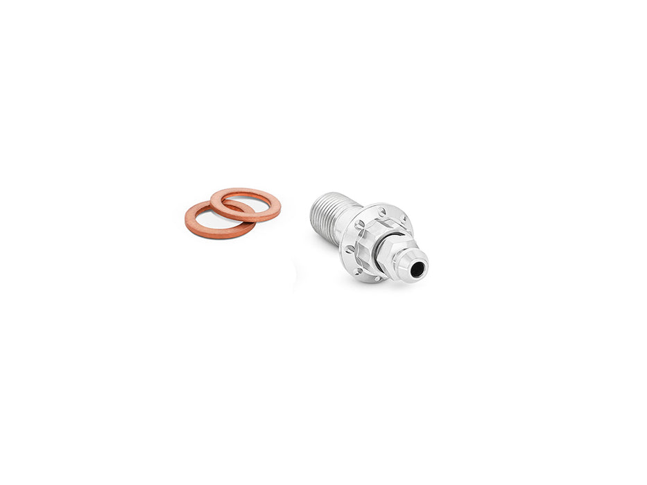 Titanium 12-Point 10mm M10 x 1.00 Banjo Bolt with Bleeder - Polished