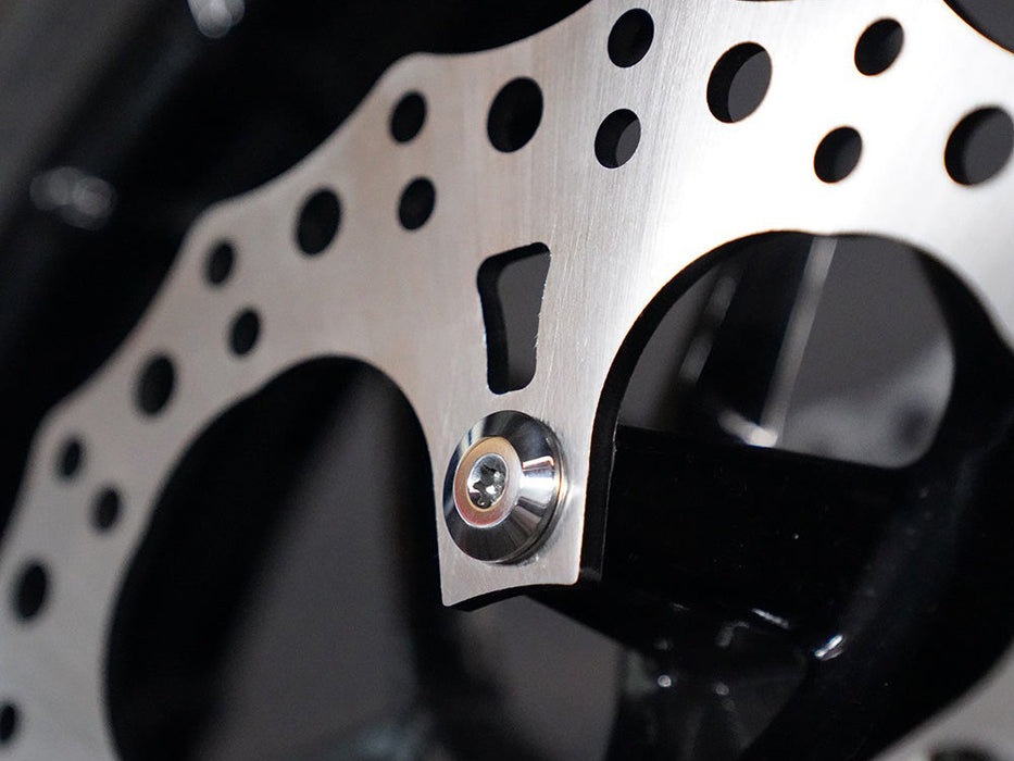 Forged Front Brake Rotor Bolts - Stainless. Fits Most Touring 2014-2024 with Spoke Mounted Disc