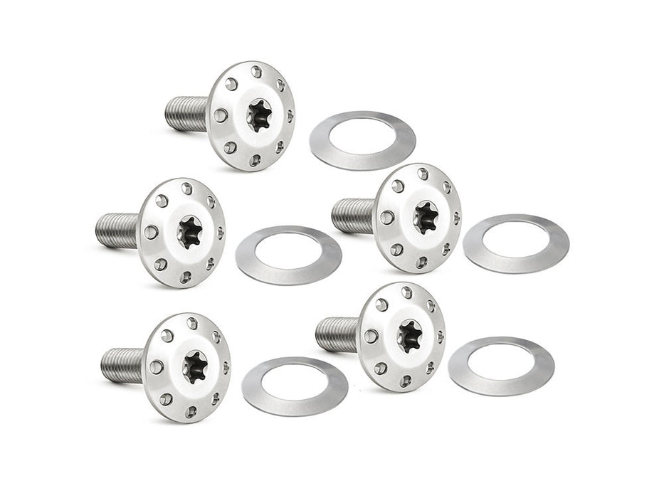 Titanium Holeshot Front Brake Rotor Bolts - Polished. Fits Street Glide & Road Glide 2024up with Spoke Mounted Disc, Sportster S 2021up & Pan America 2021up with Cast Mag Wheel
