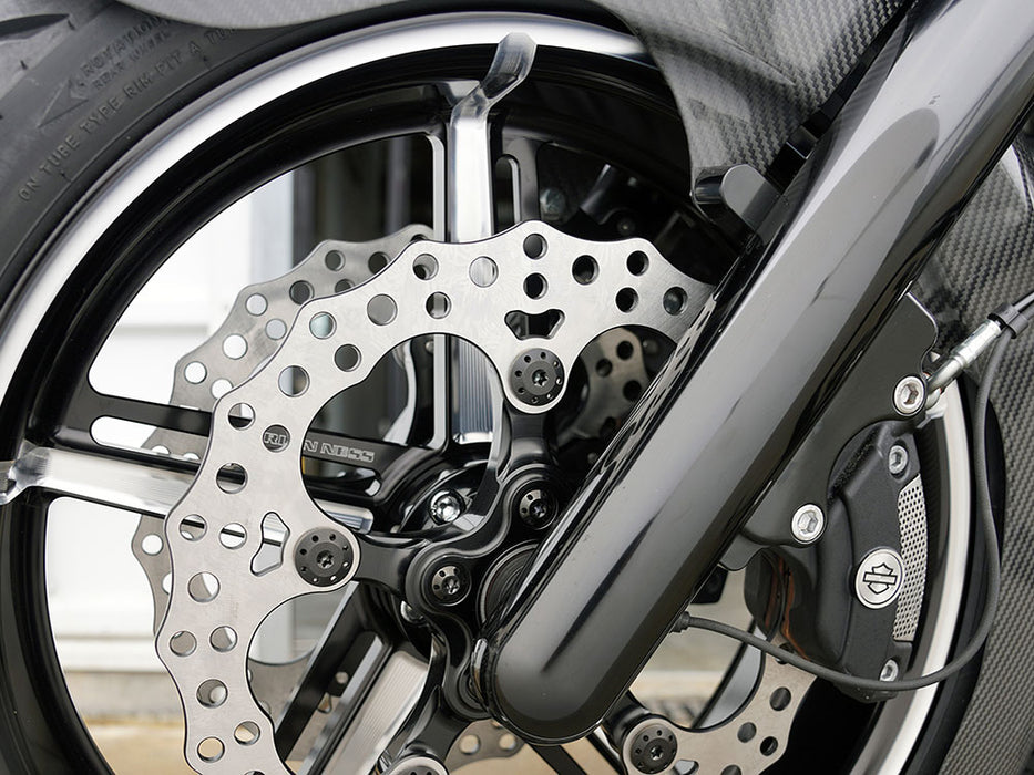 Titanium Holeshot Front Brake Rotor Bolts - Black. Fits Street Glide & Road Glide 2024up with Spoke Mounted Disc, Sportster S 2021up & Pan America 2021up with Cast Mag Wheel