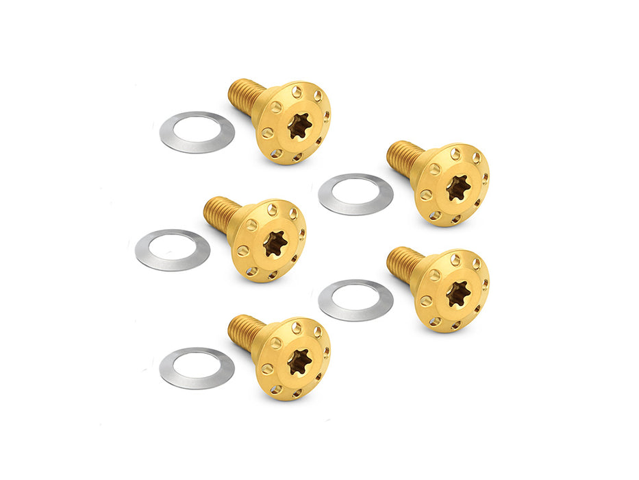 Titanium Front Disc Rotor Bolts - Gold. Fits Dyna 2006-2017 & V-Rod 2002-2017