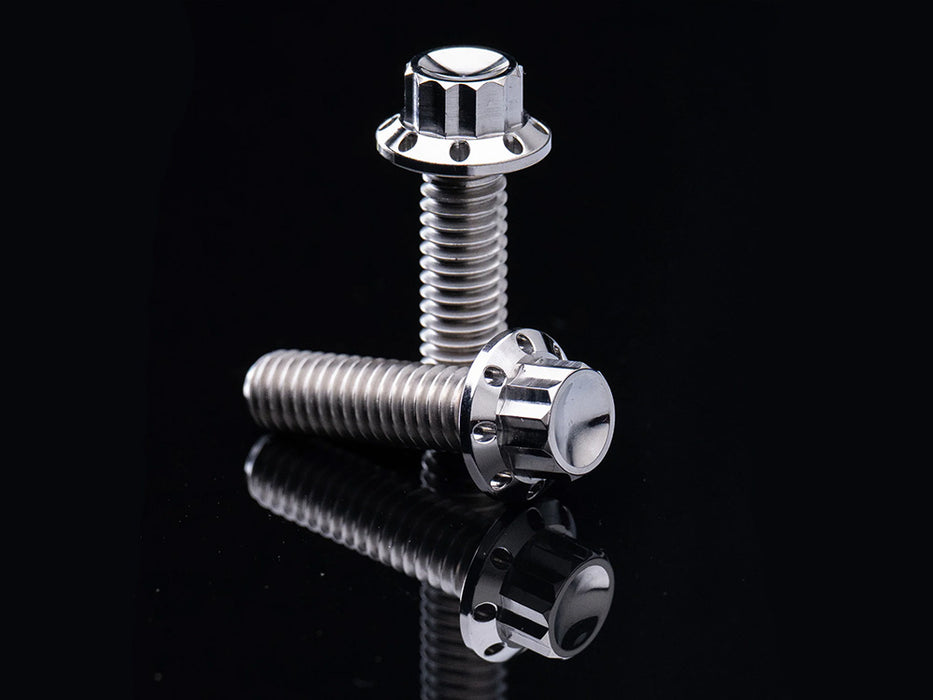 Titanium 12-Point Primary Cover Bolt Kit - Polished. Fits Softail 2007-2017 Non-240 Tyre Models & Touring 2017up