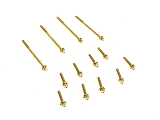 Titanium 12-Point Primary Cover Bolt Kit - Gold. Fits Softail 2007-2017 Non-240 Tyre Models & Touring 2017up