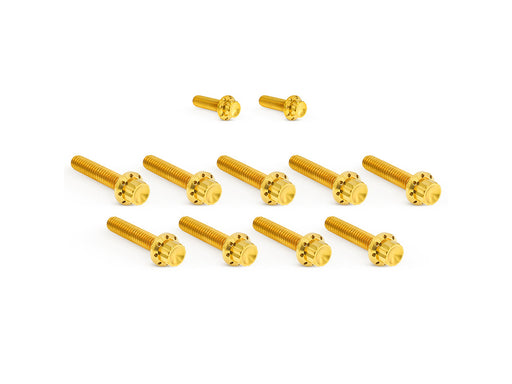 Titanium 12-Point Cam Cover Bolt Kit - Gold. Fits Most Touring 2017-2024 & Softail 2018-2024