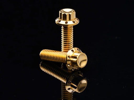 Titanium 12-Point Tappet Cover Bolt Kit - Gold. Fits Softail 2000up, Touring 1999up & Dyna 1999-2017